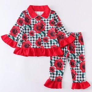 Basic Checkerboard Rose Pajama Set